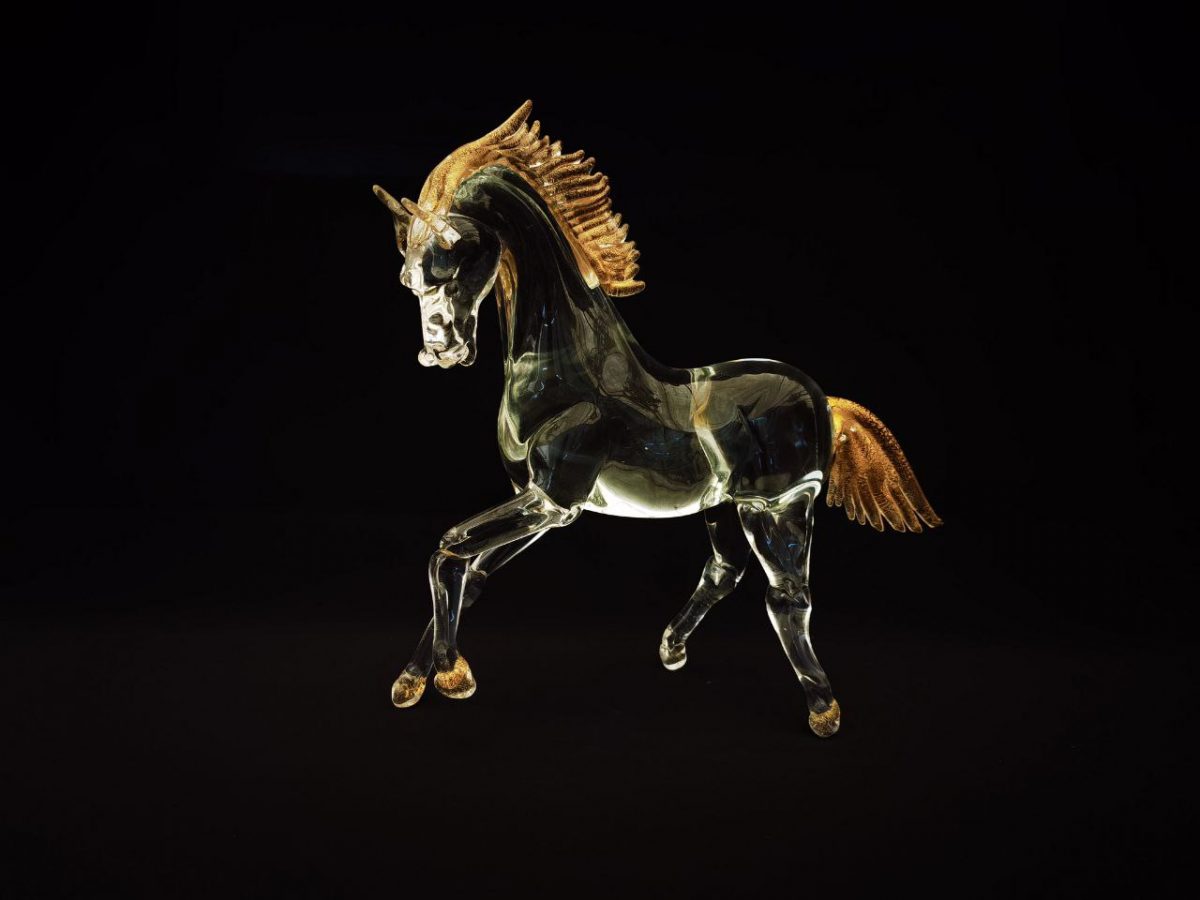 Murano Glass golden horse - immagine 2