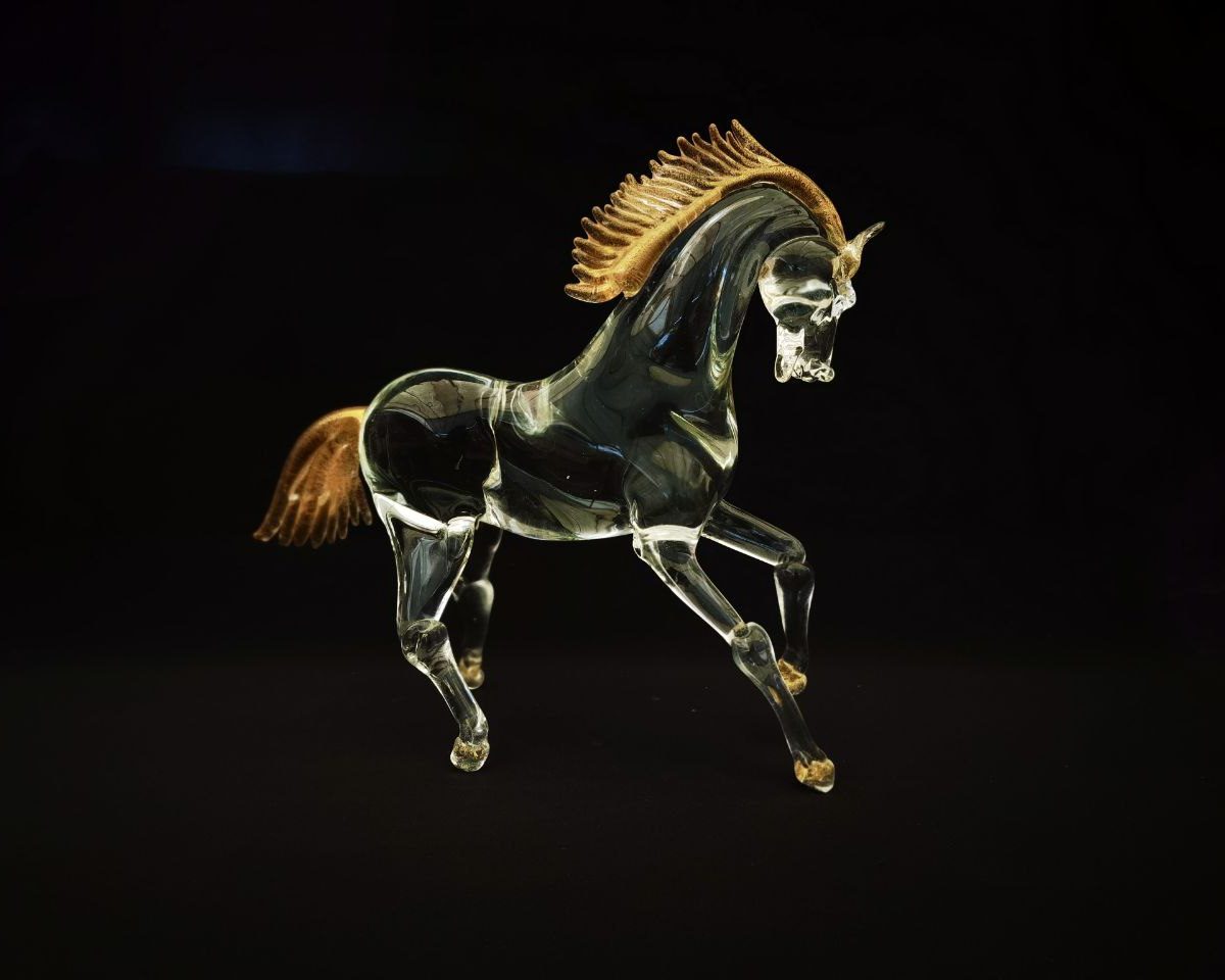 Murano Glass golden horse
